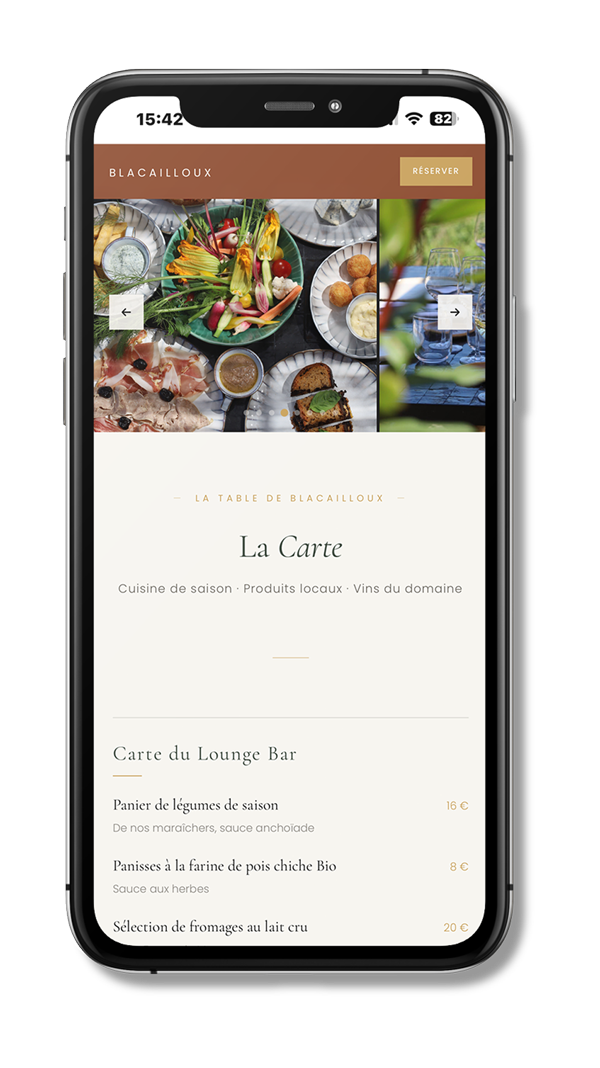 Site one-page Présence sur mobile